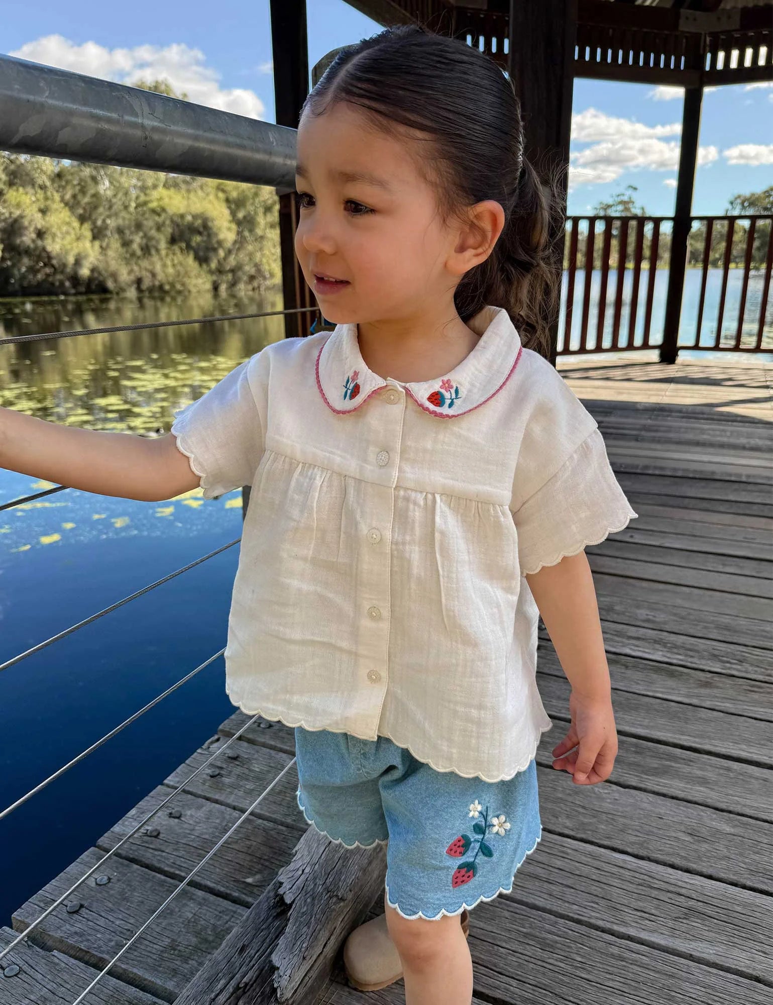 Strawberry Embroidered Shirt