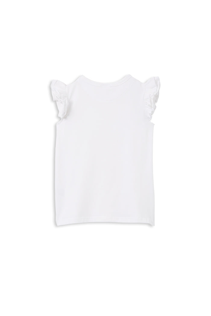 Milky White Detail Tee - White