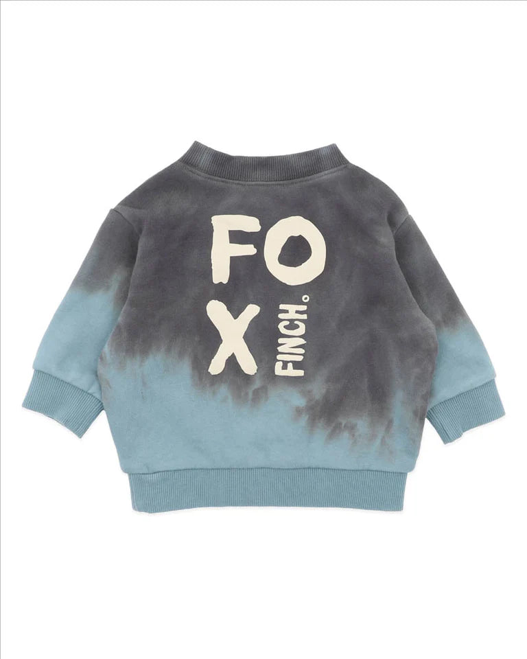 Fox &amp; Finch Teal Dip Dye Sweatshirt - Charcoal/teal