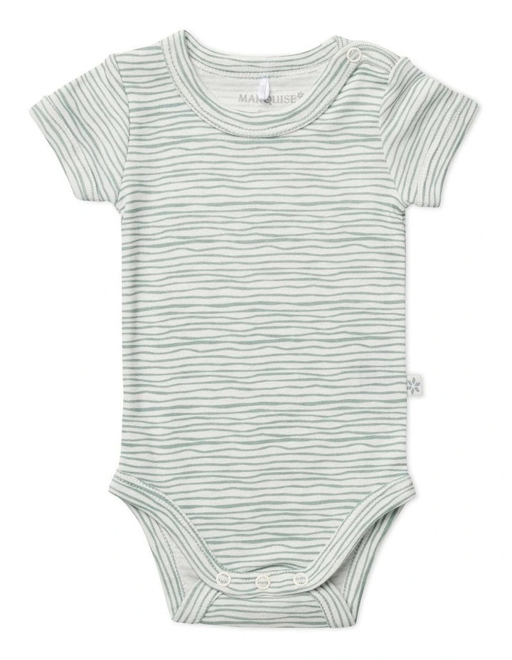 Marquise  Bodysuit and Bib Set in Wave Stripe