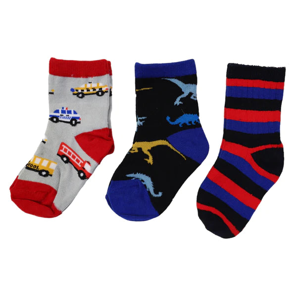 Korango | 3 pack Socks - Cars and Dinosaurs Socks