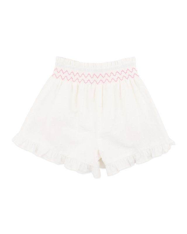 White Paradiso Embroidered Shorts - 1-6Y