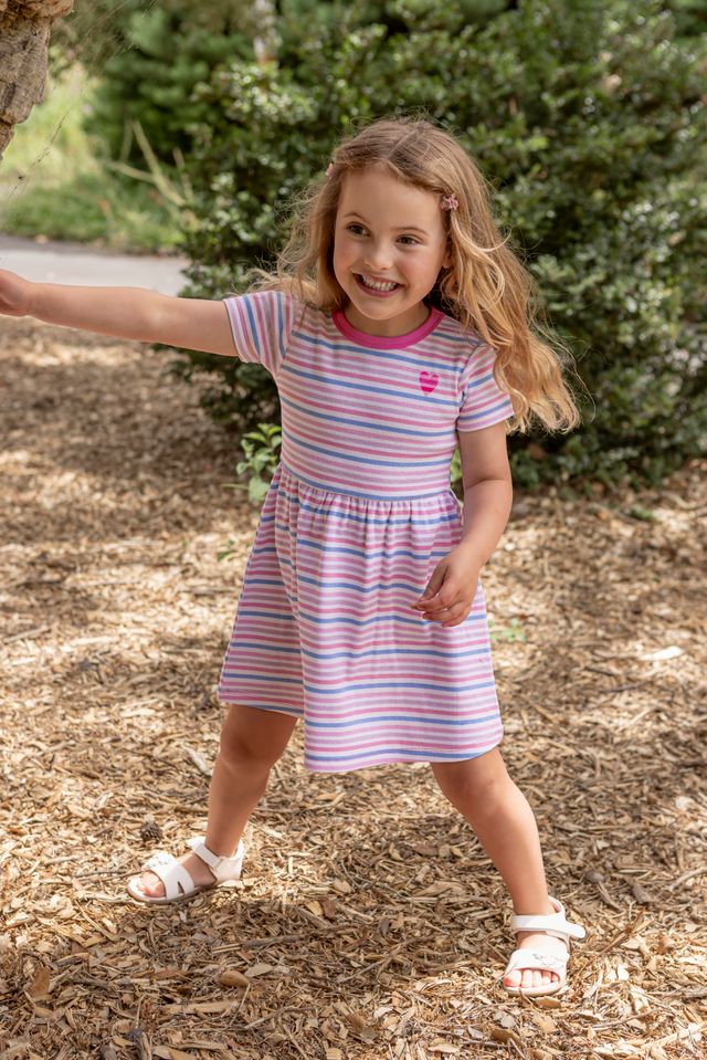 Milky Pretty Stripe Rib Dress