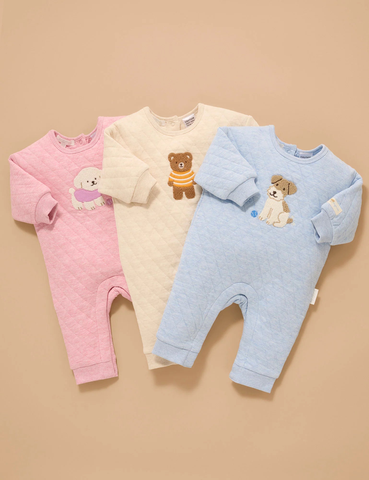 Doggy Quilted Track Growsuit - Petunia Melange