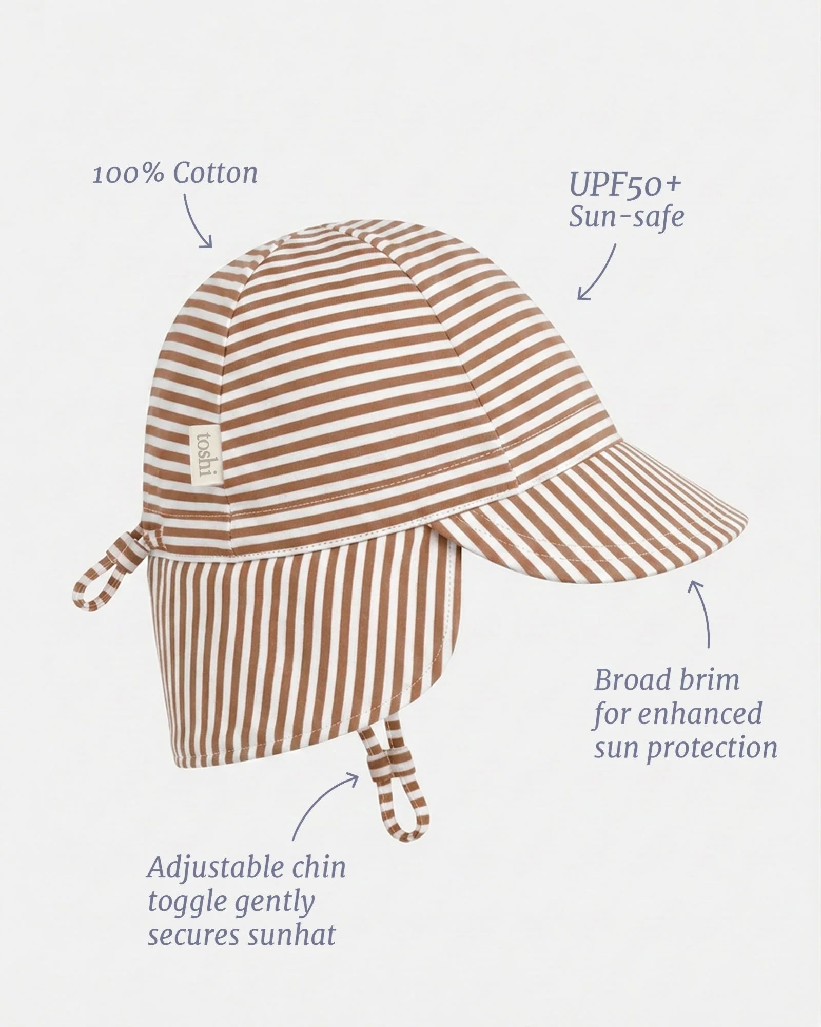 Flap Cap Mini Mocha (Brown) | UPF 50+