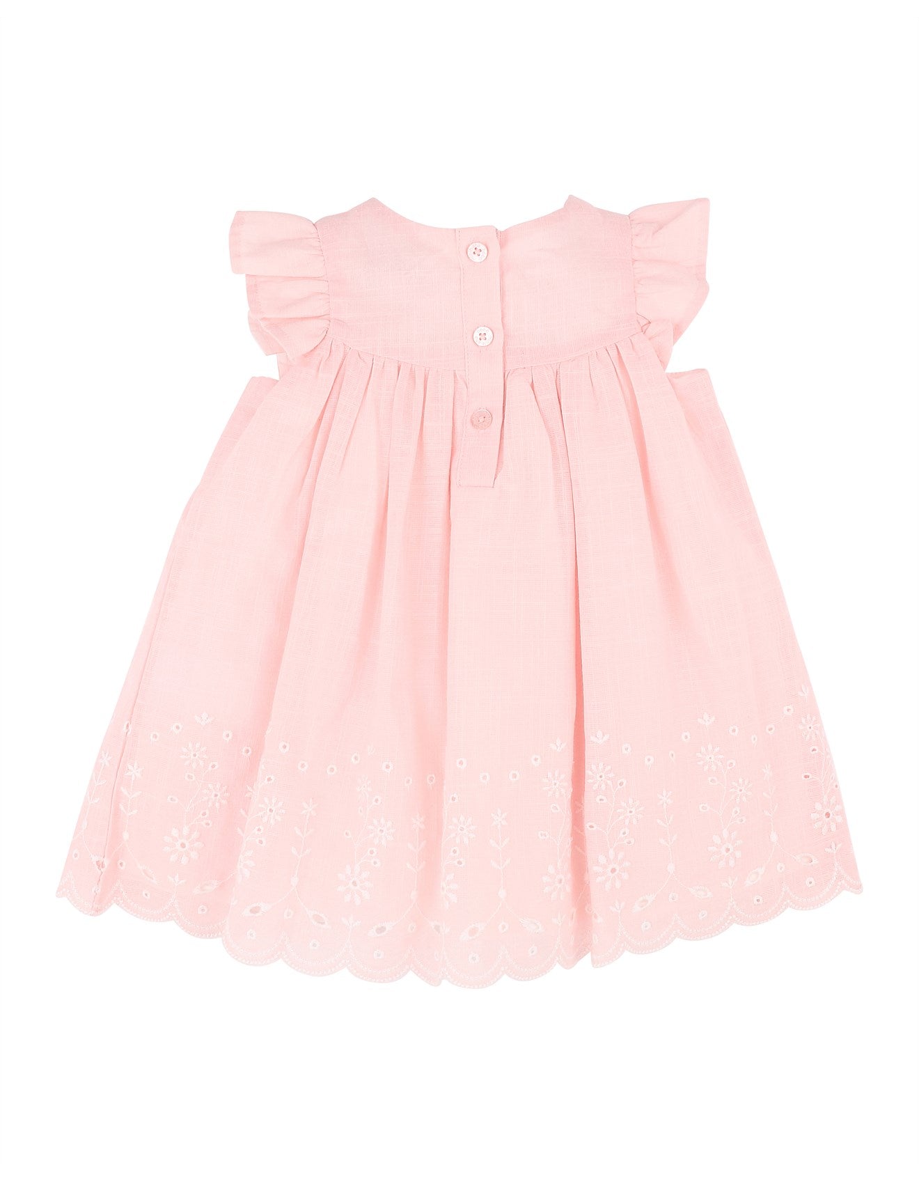 Pink Chelsea Broderie Hem Dress