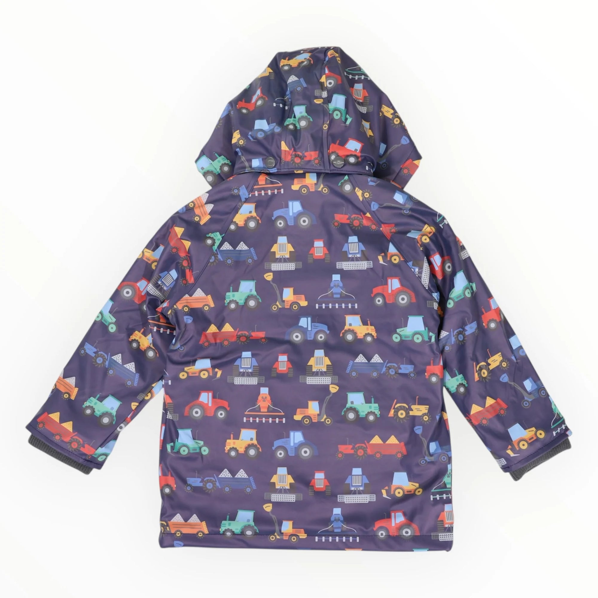 Korango Farm Machine Print Raincoat - Navy