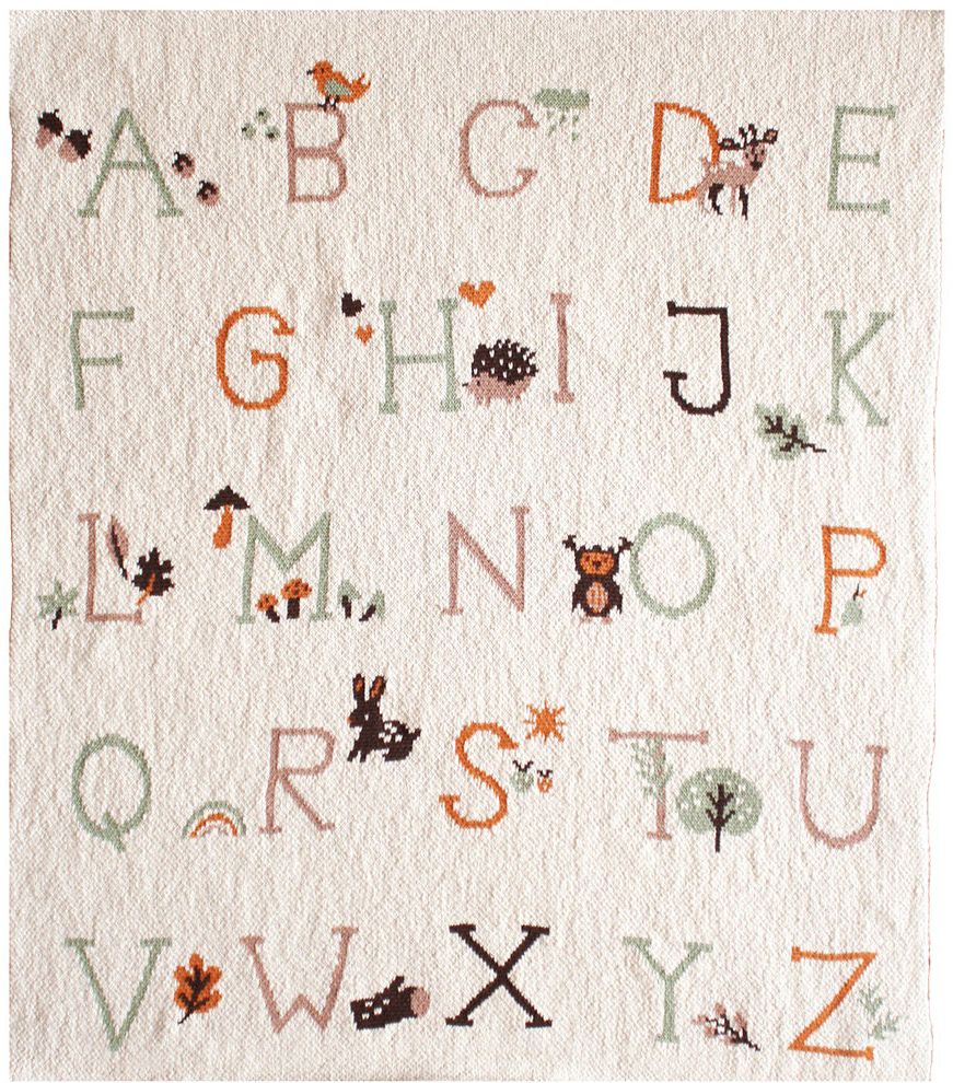 Alimrose Alphabet Baby Blanket - Natural