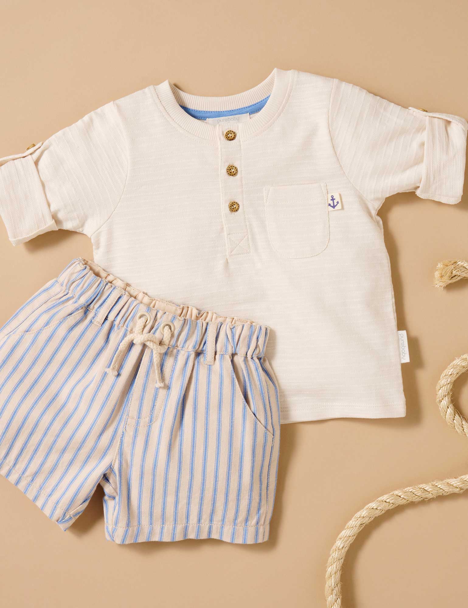 Purebaby Pull On Striped Shorts