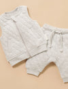 Purebaby Quilted Track Pants - Pale Grey Melange