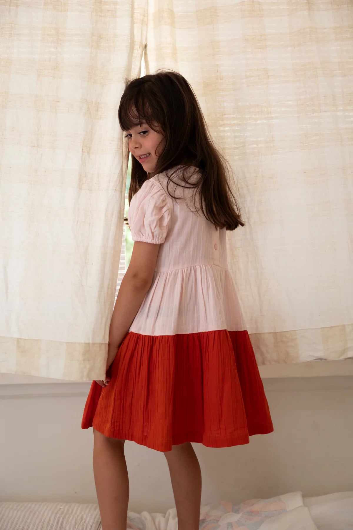 Alex & Ant Clara Dress - Petal Pink/Flame Red
