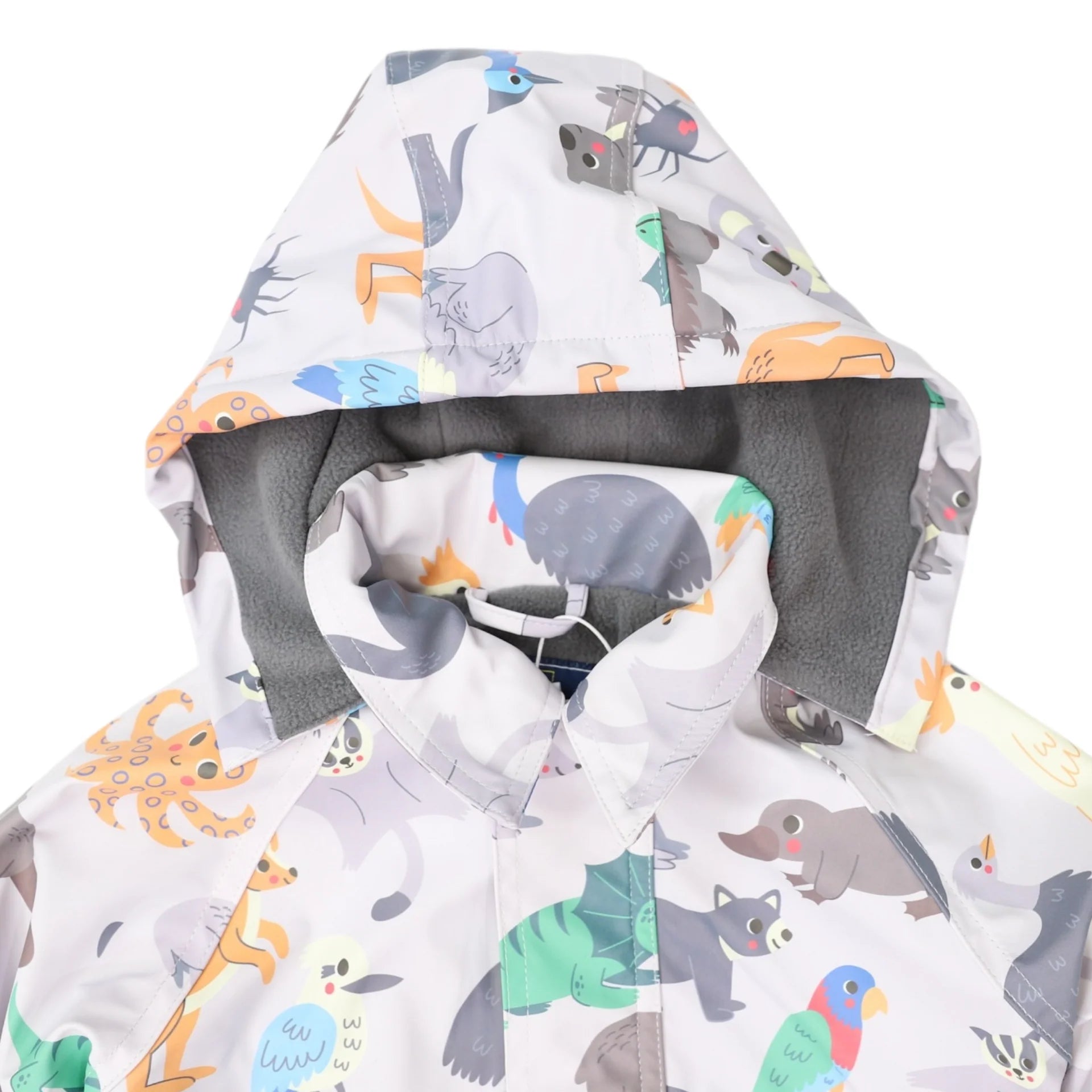 Korango Australian Animal Printed Raincoat - Grey