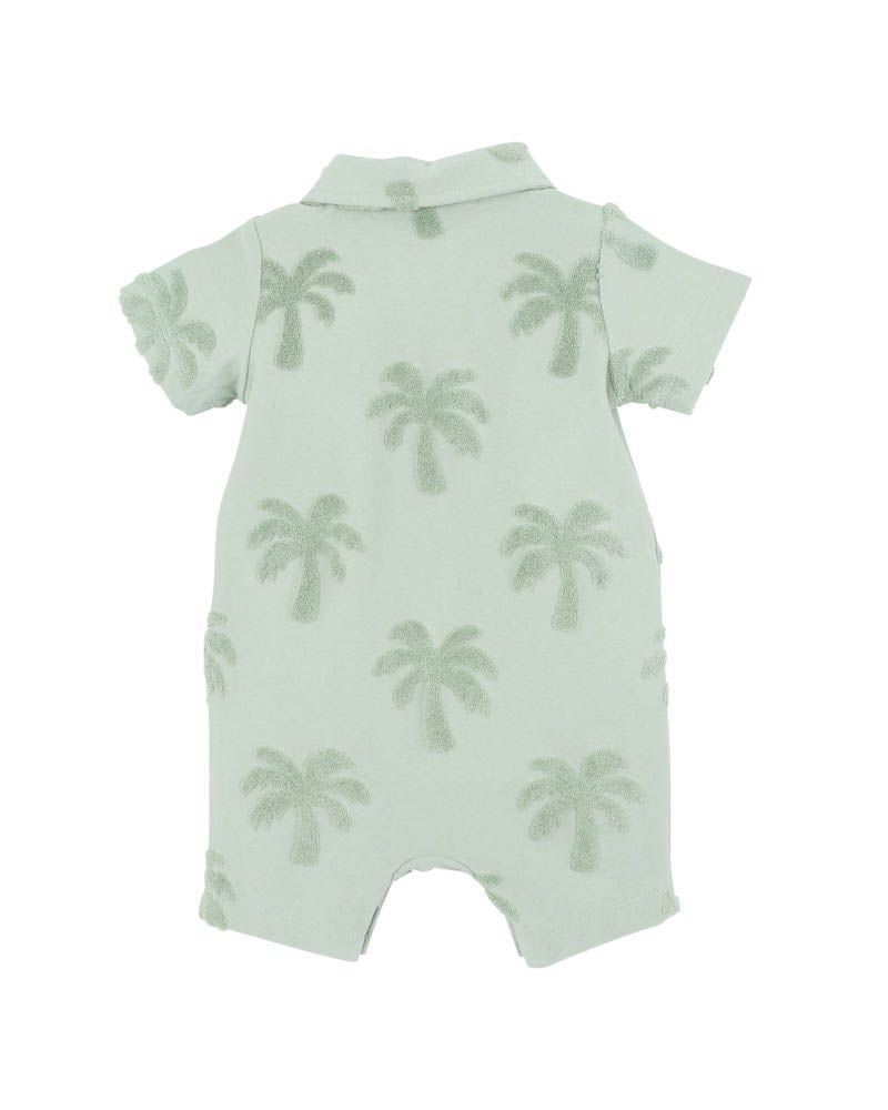 Bebe Ivan Tropical Trees Short Sleeve Polo Romper