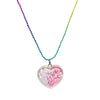 Pink Poppy Mermaid Heart Necklace