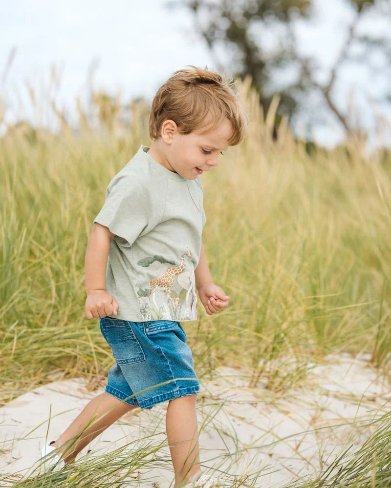Pull On Denim Shorts Indigo - 1-5Y