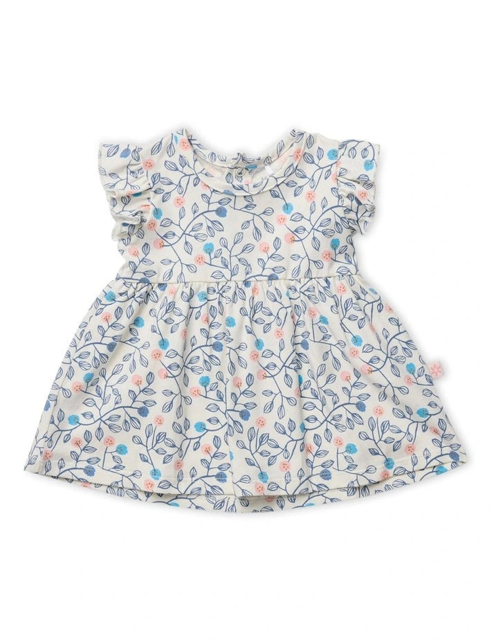 Marquise Dress & Bloomer Set in Leaves/Rose