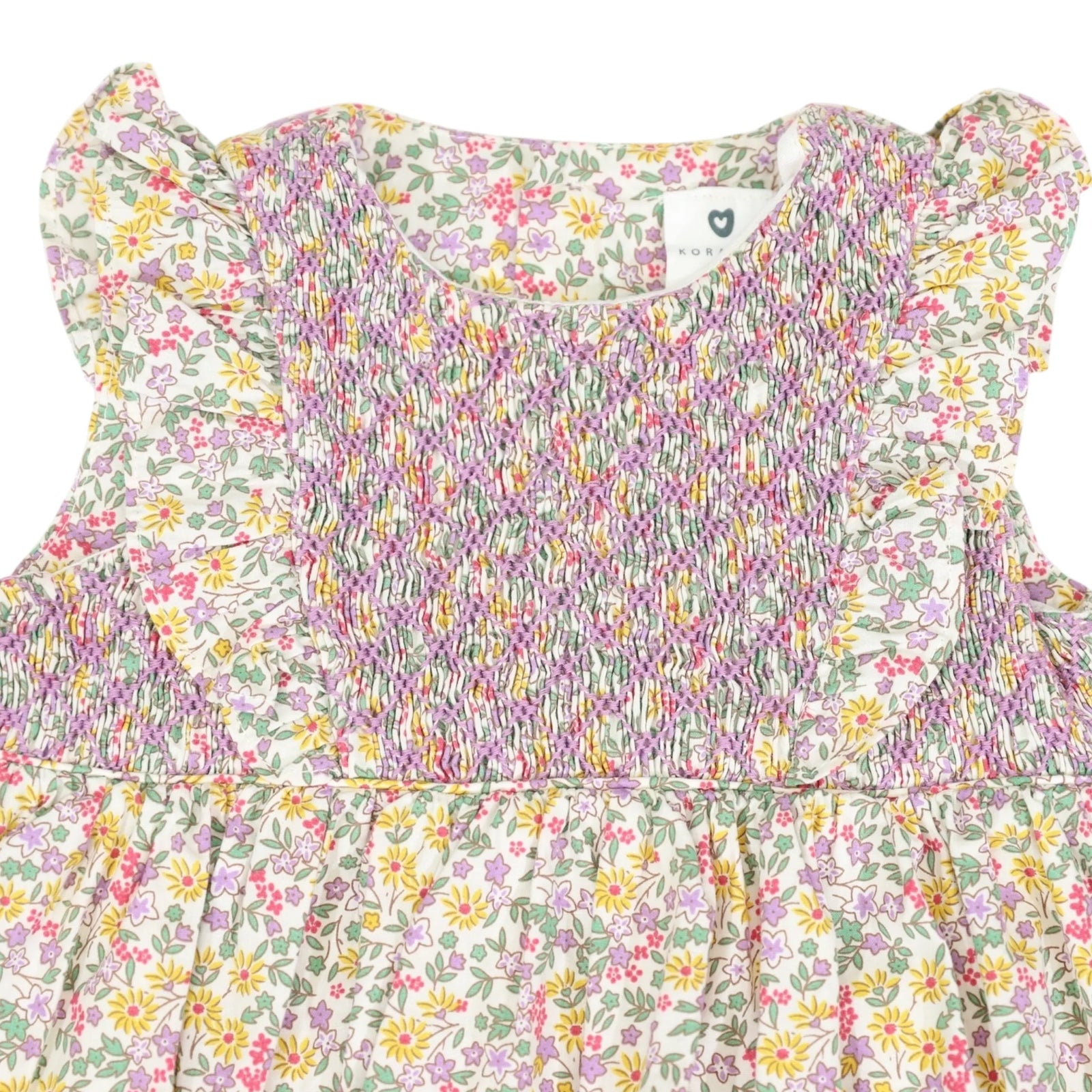 Floral Smocked Sunsuit - Yellow Floral