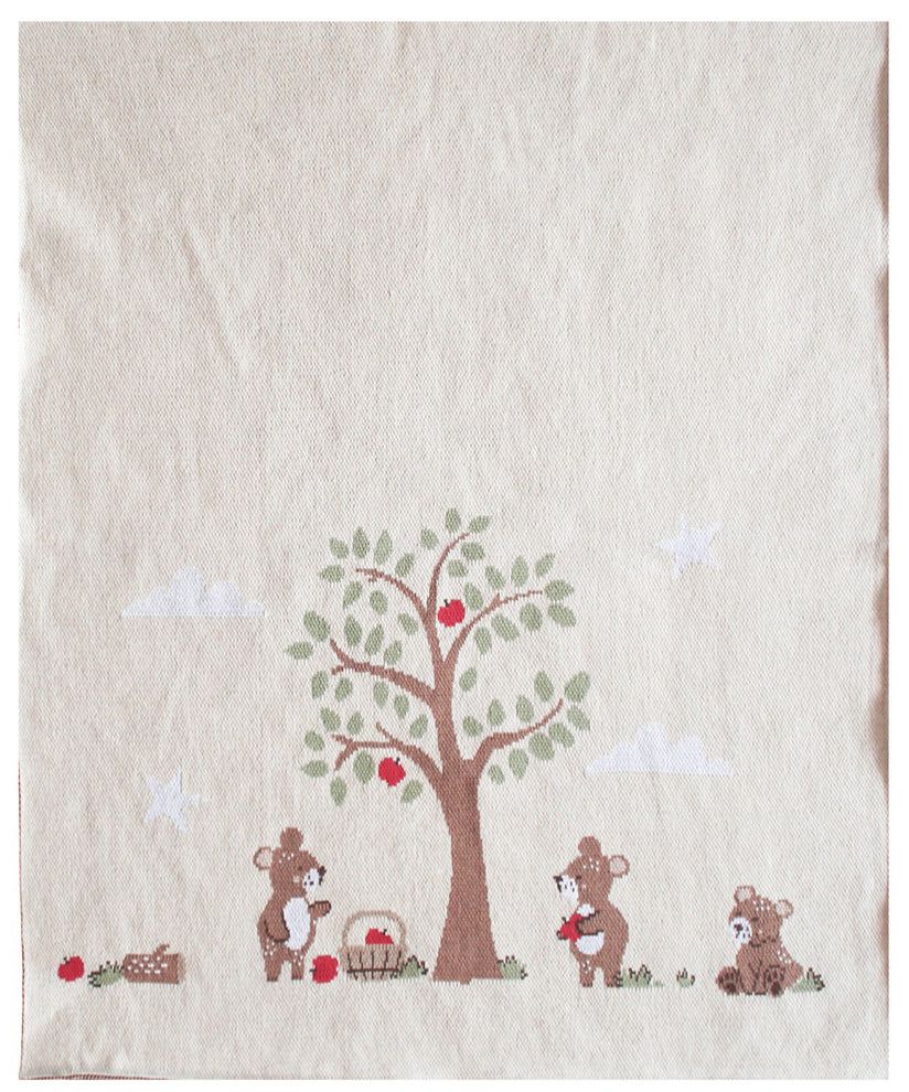 Alimrose Teddy Bears Picnic Baby Blanket - Natural