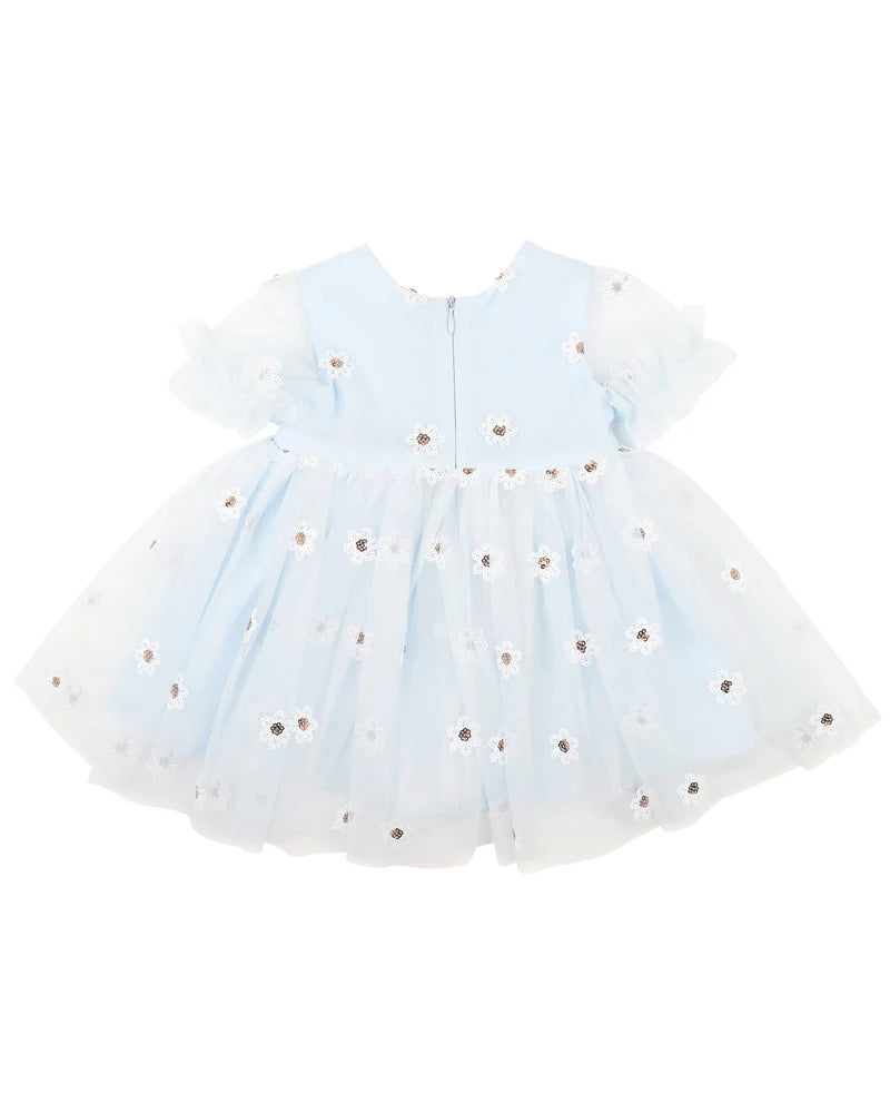 Bebe Festive White Sequin Daisy Dress