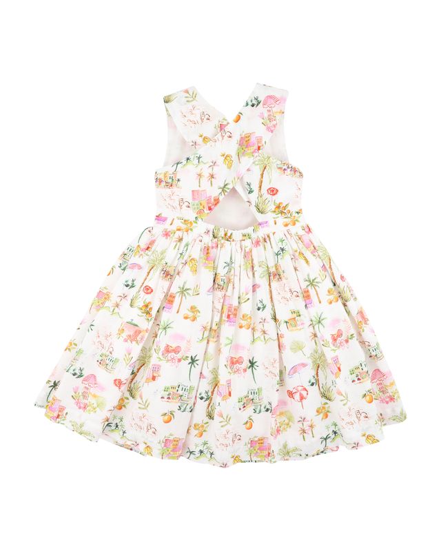 Paradiso Print Cross Back Dress - 1-7Y