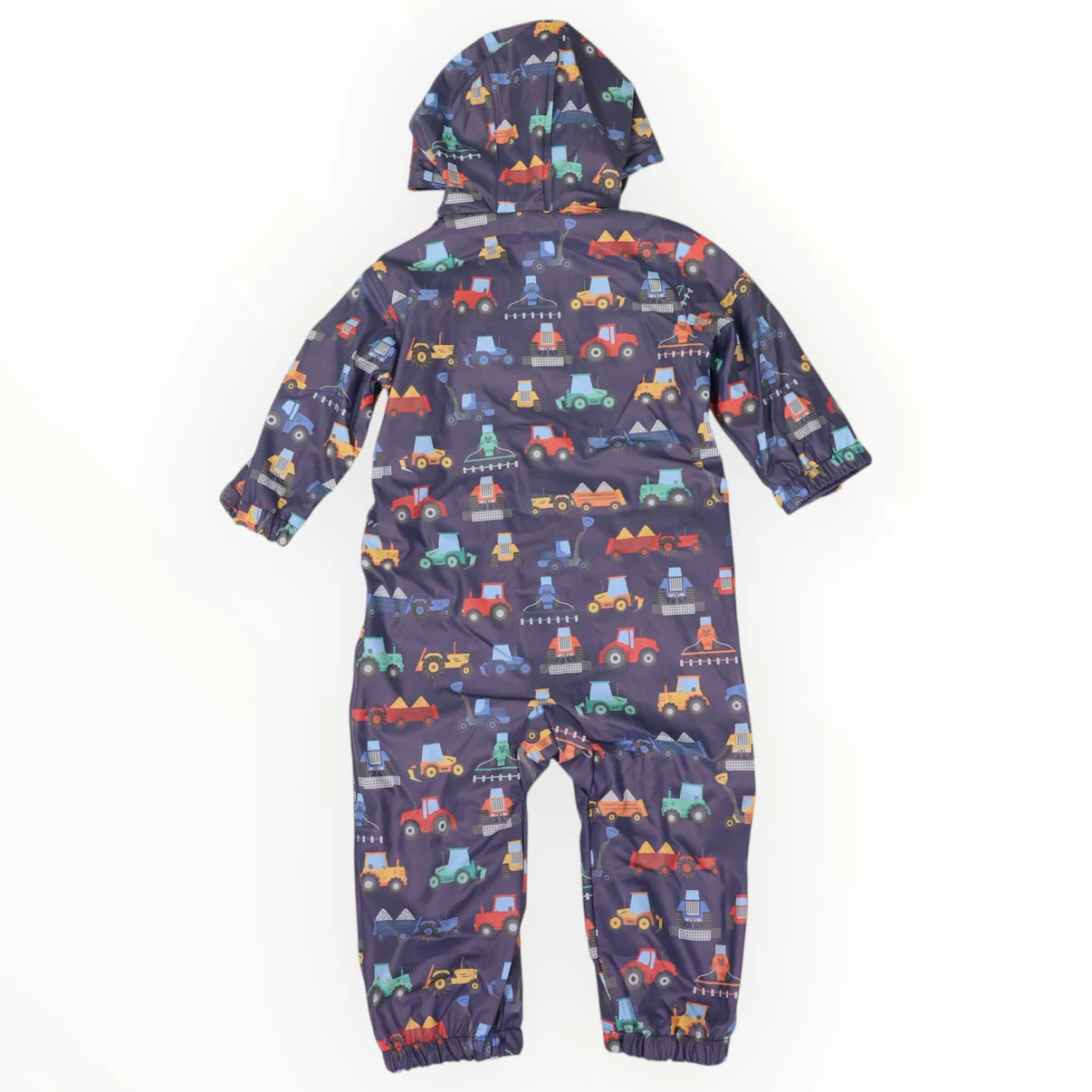 Korango Farm Machine Print Rainsuit - Navy