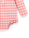 Purbaby Pomegranate Gingham Frilly Long Sleeve Swimsuit