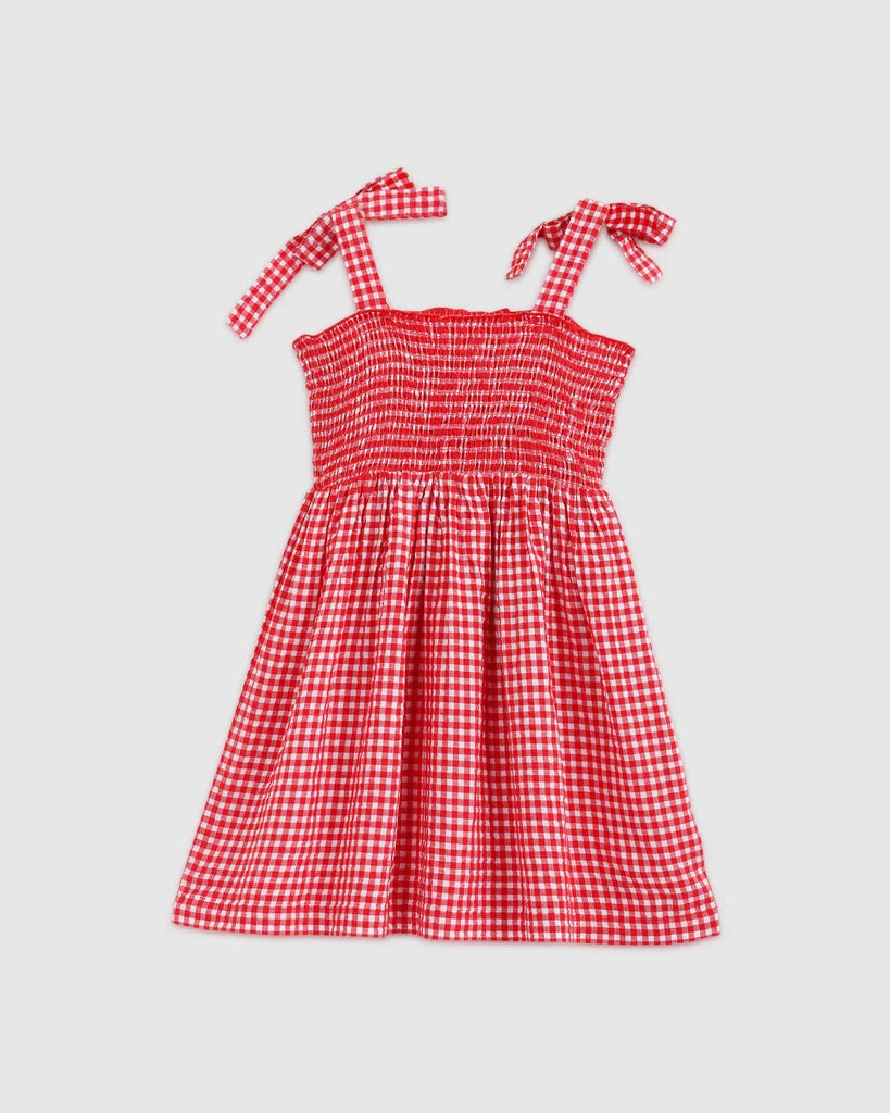Bella Dress - Red and White Gingham