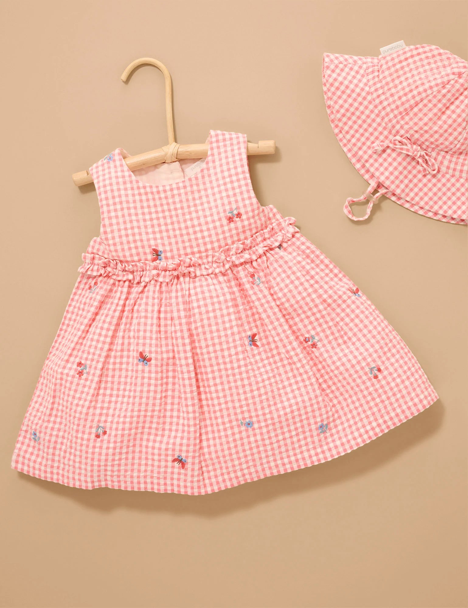 Gingham Sunhat - Pomegranate Gingham