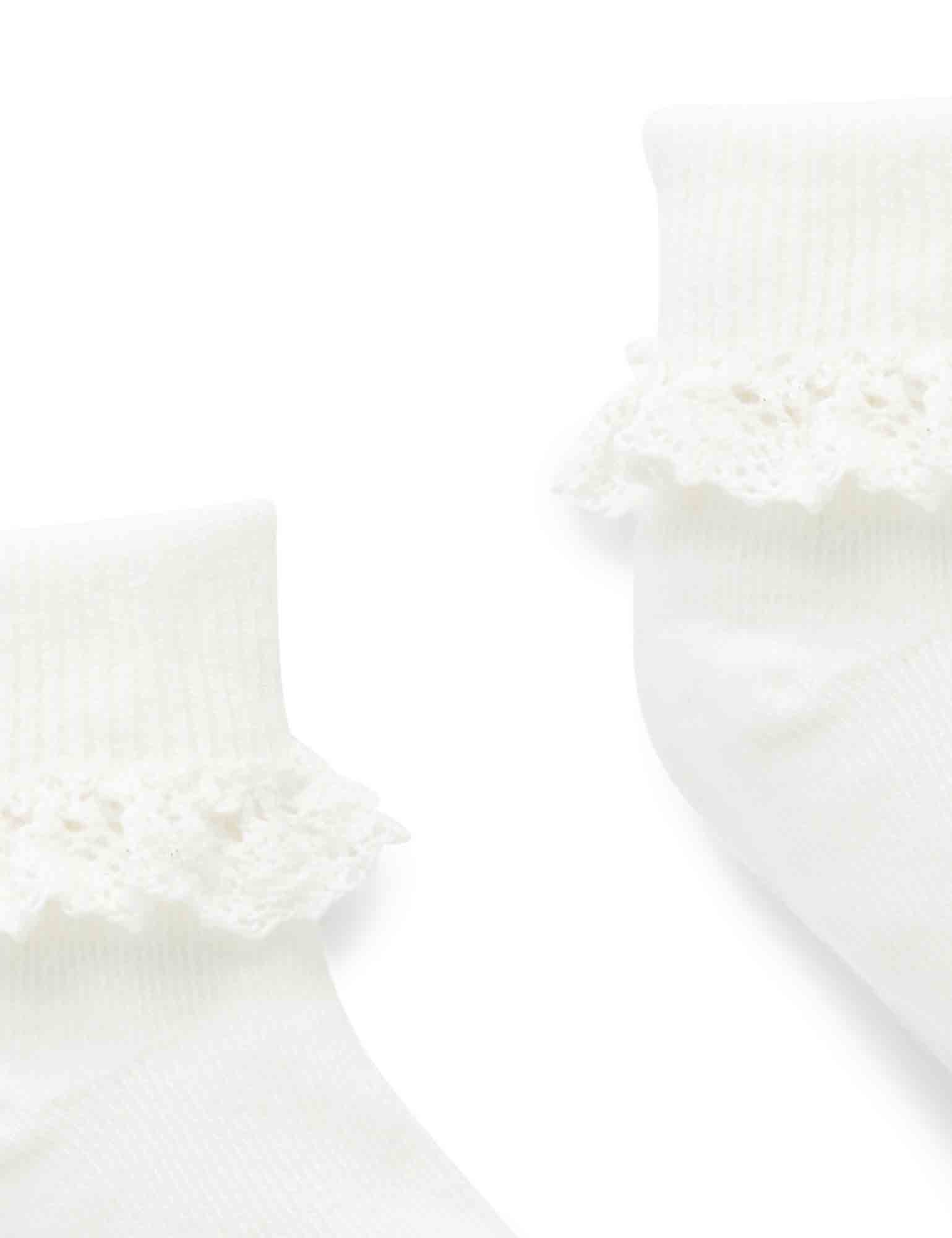 Purebaby Lace Sock - White