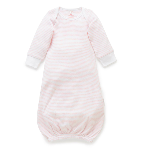 Purebaby Sleepsuit - Pale Pink Stripe