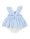 Bebe Zara Embroidered Overlay Dress - Sky Blue