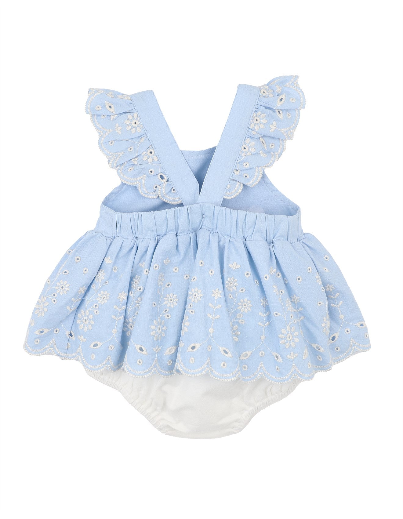 Bebe Zara Embroidered Overlay Dress - Sky Blue