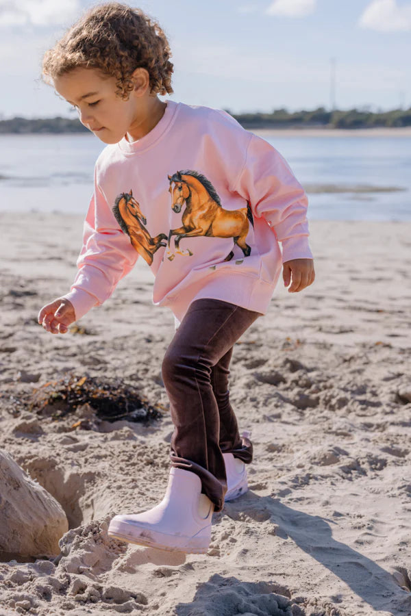 Milky Dancing Ponies Sweat - Rose Pink
