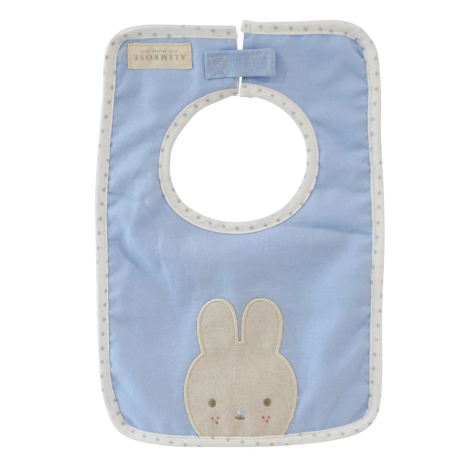 Alimrose Linen Bunny Bib Blue