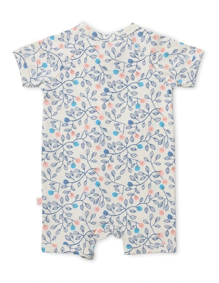 Marquise Short Zipsuit in Blossom & Leave Print