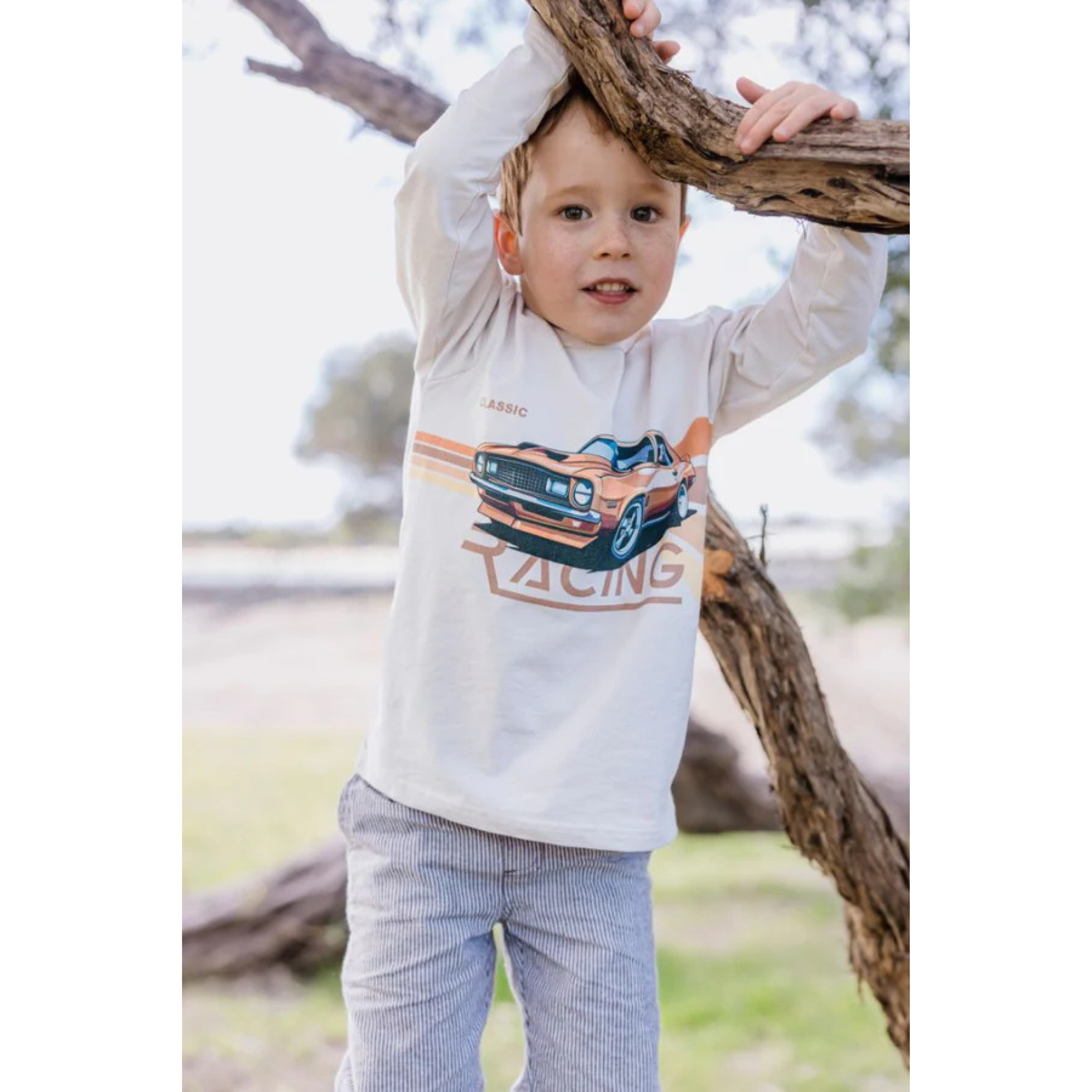 Milky Retro Racer Tee - Off White