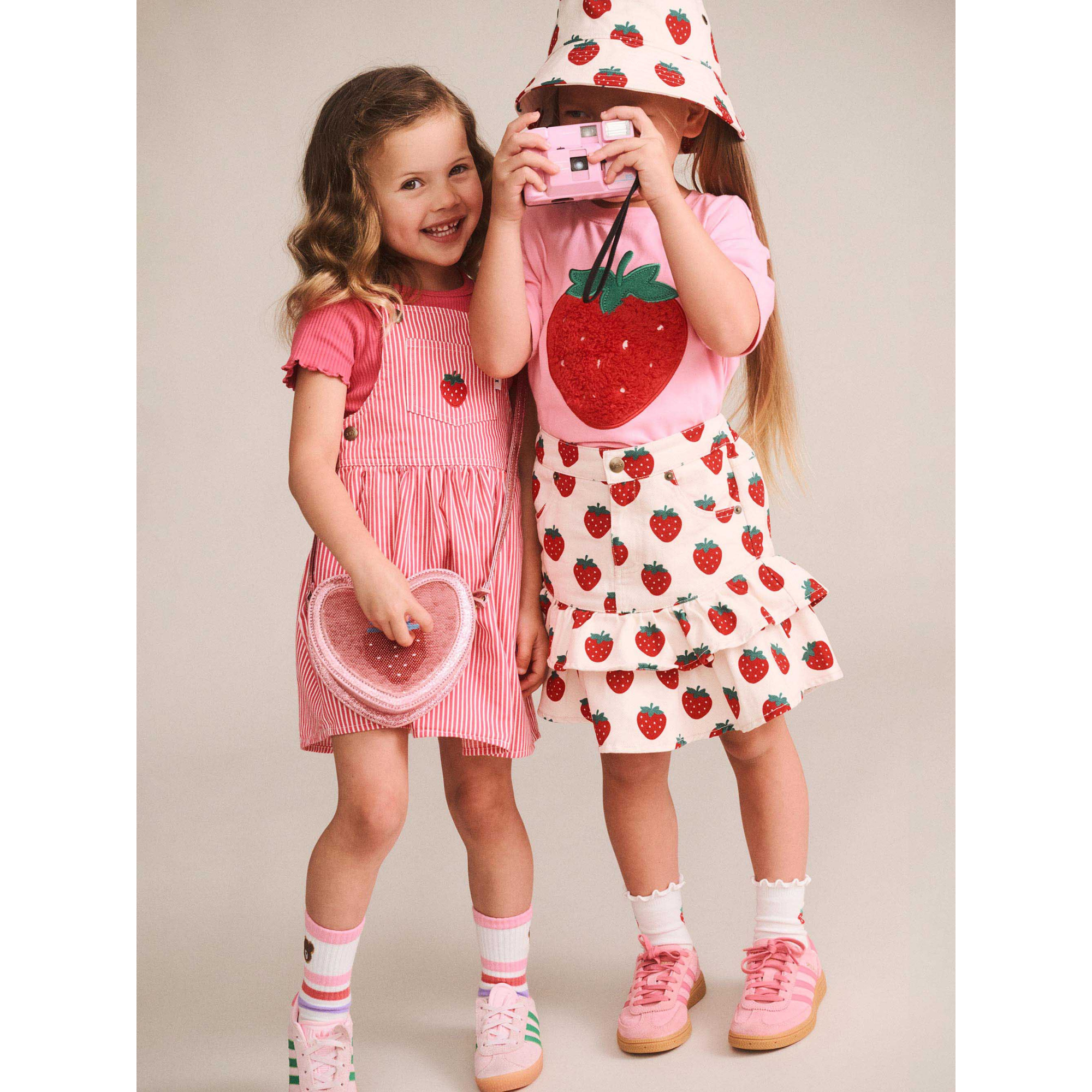 Huxbaby Strawberry Tiered Skirt - Multi Strawberry