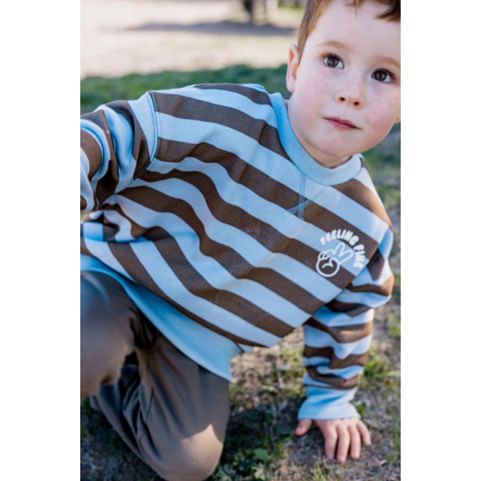 MIlky Feeling Fine Sweat - Soft Blue/ Latte