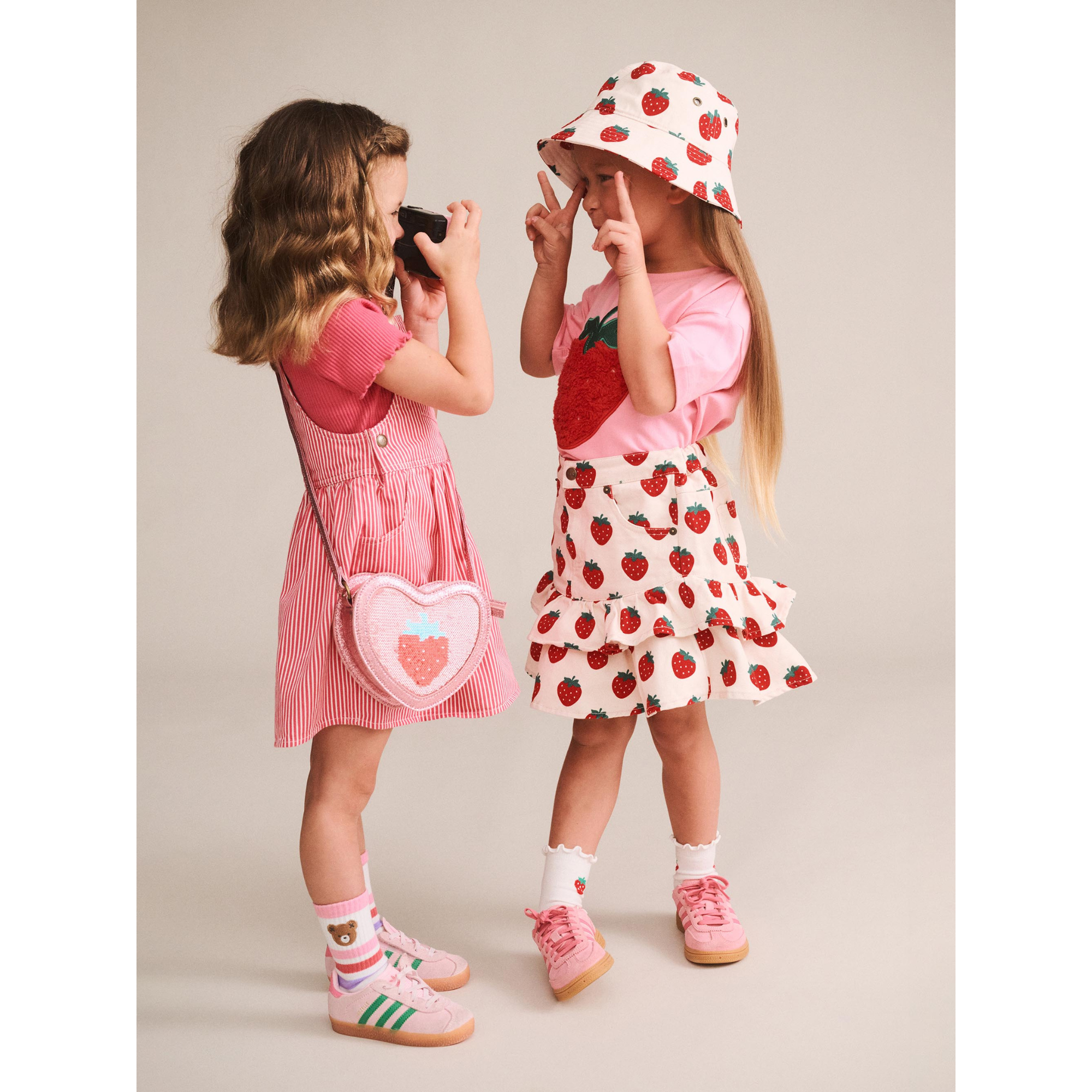 Huxbaby Strawberry Tiered Skirt - Multi Strawberry