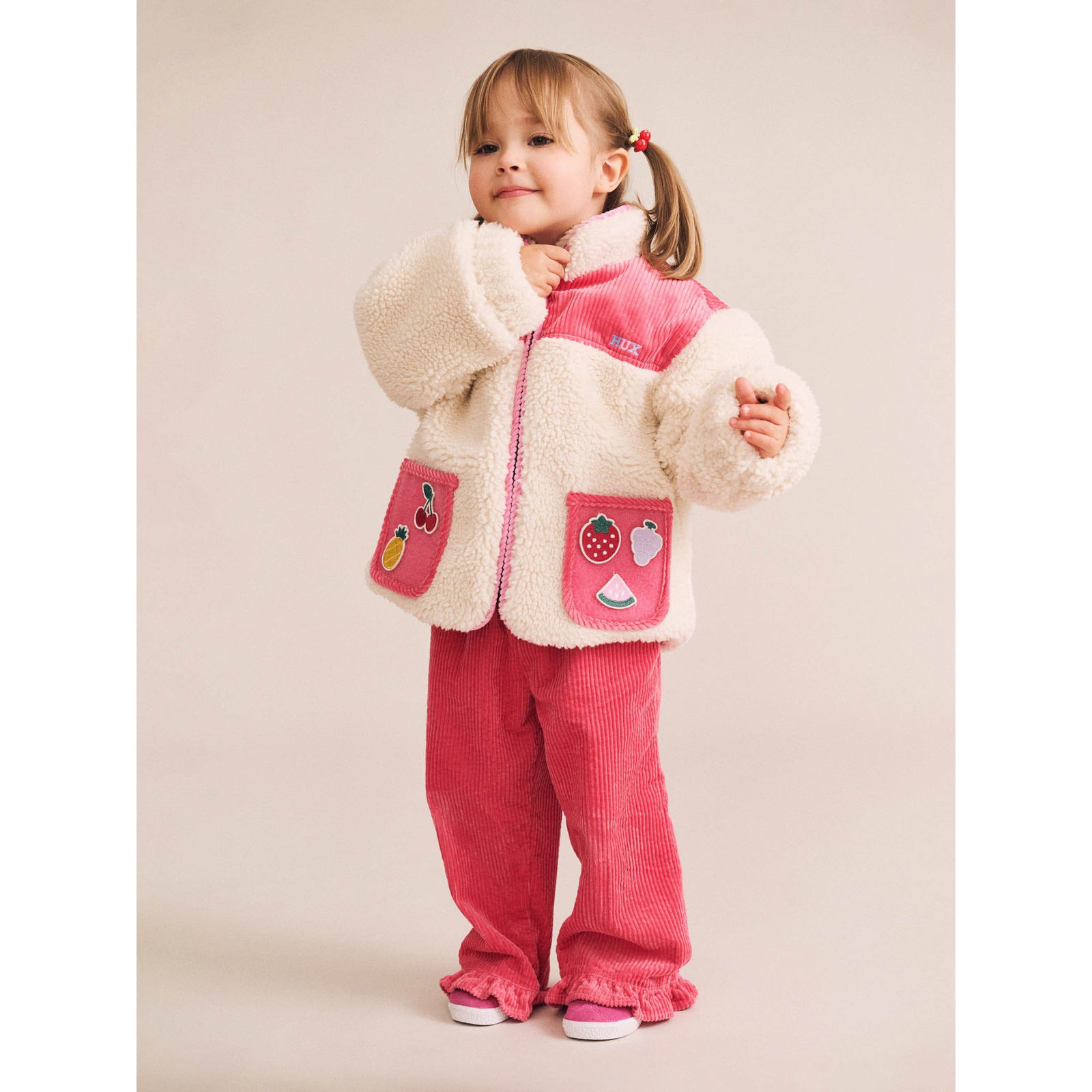 Huxbaby Sherpa Cord Patches Jacket