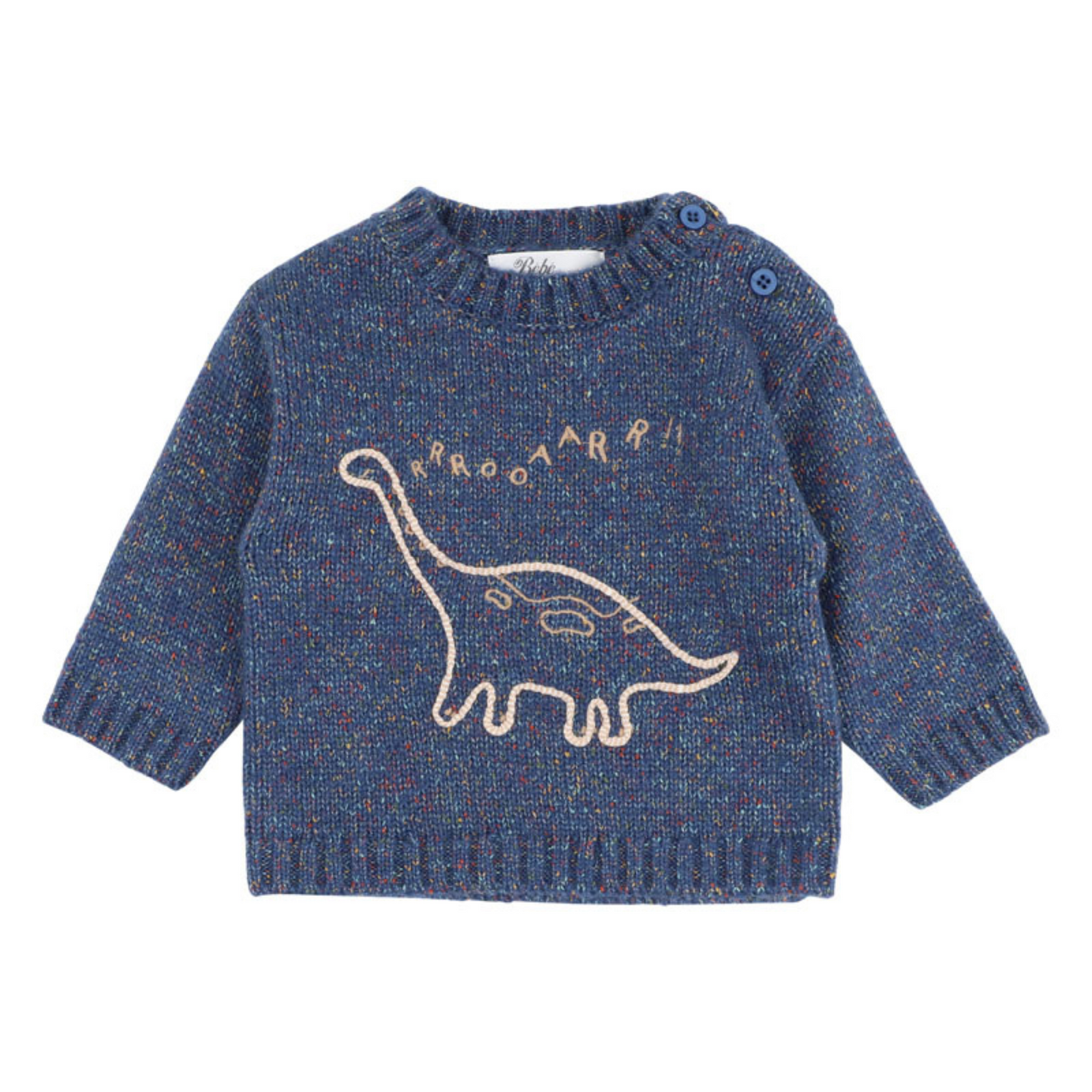Bebe Isaac Dinosaur Jumper - Blue Speckle