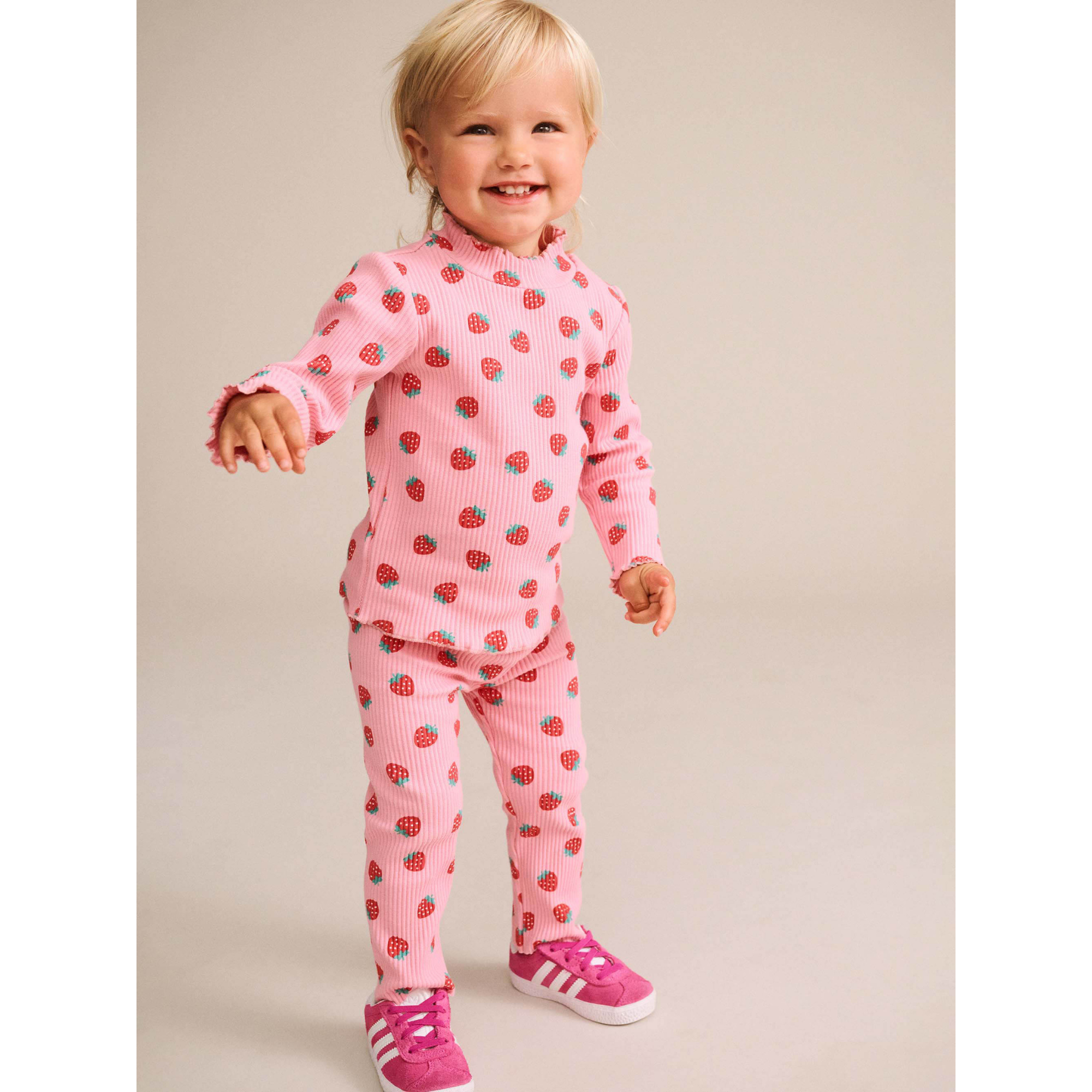 Huxbaby Strawberry Print Rib Legging - Strawberry Print