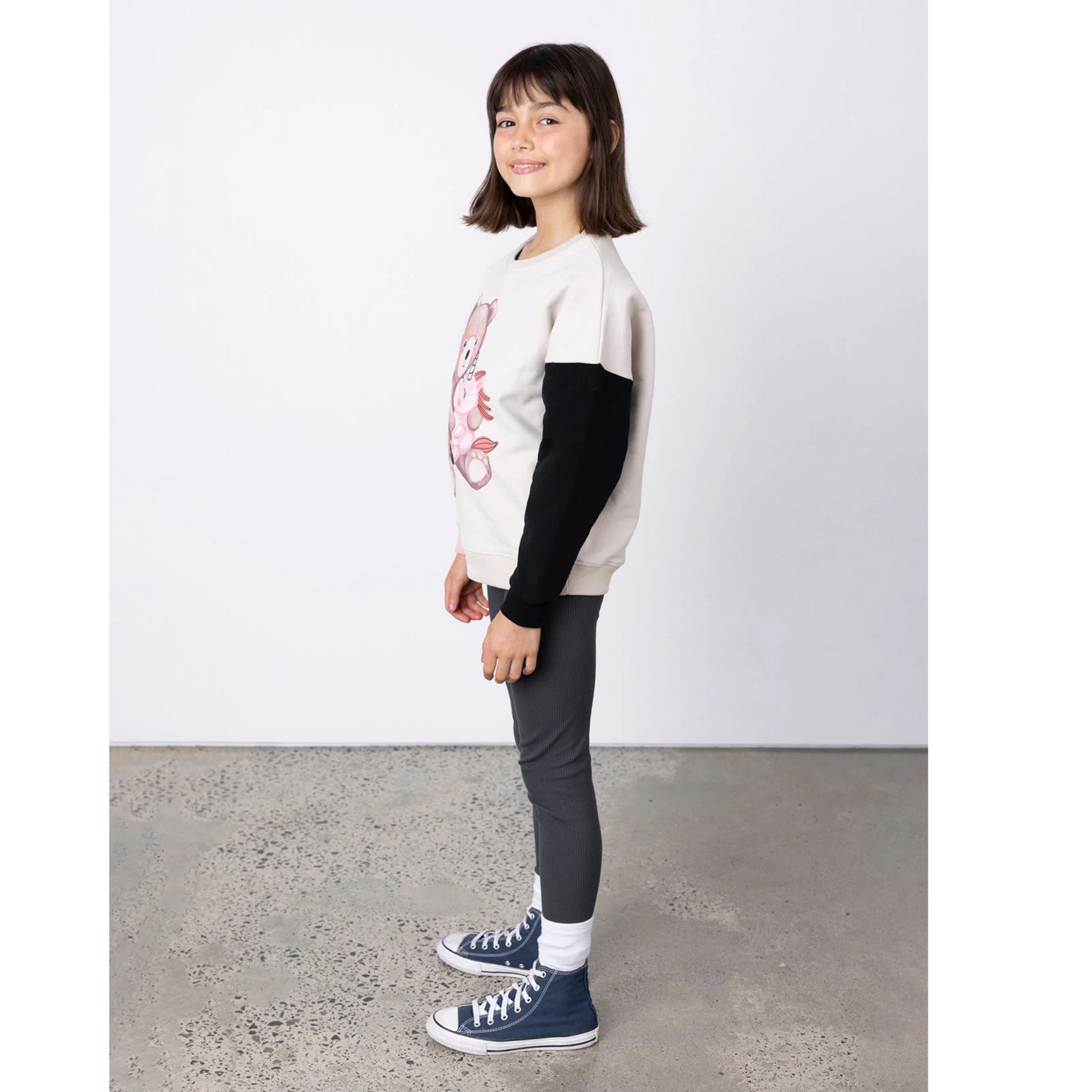 Minti Deluxe Rib Tights - Dark Grey