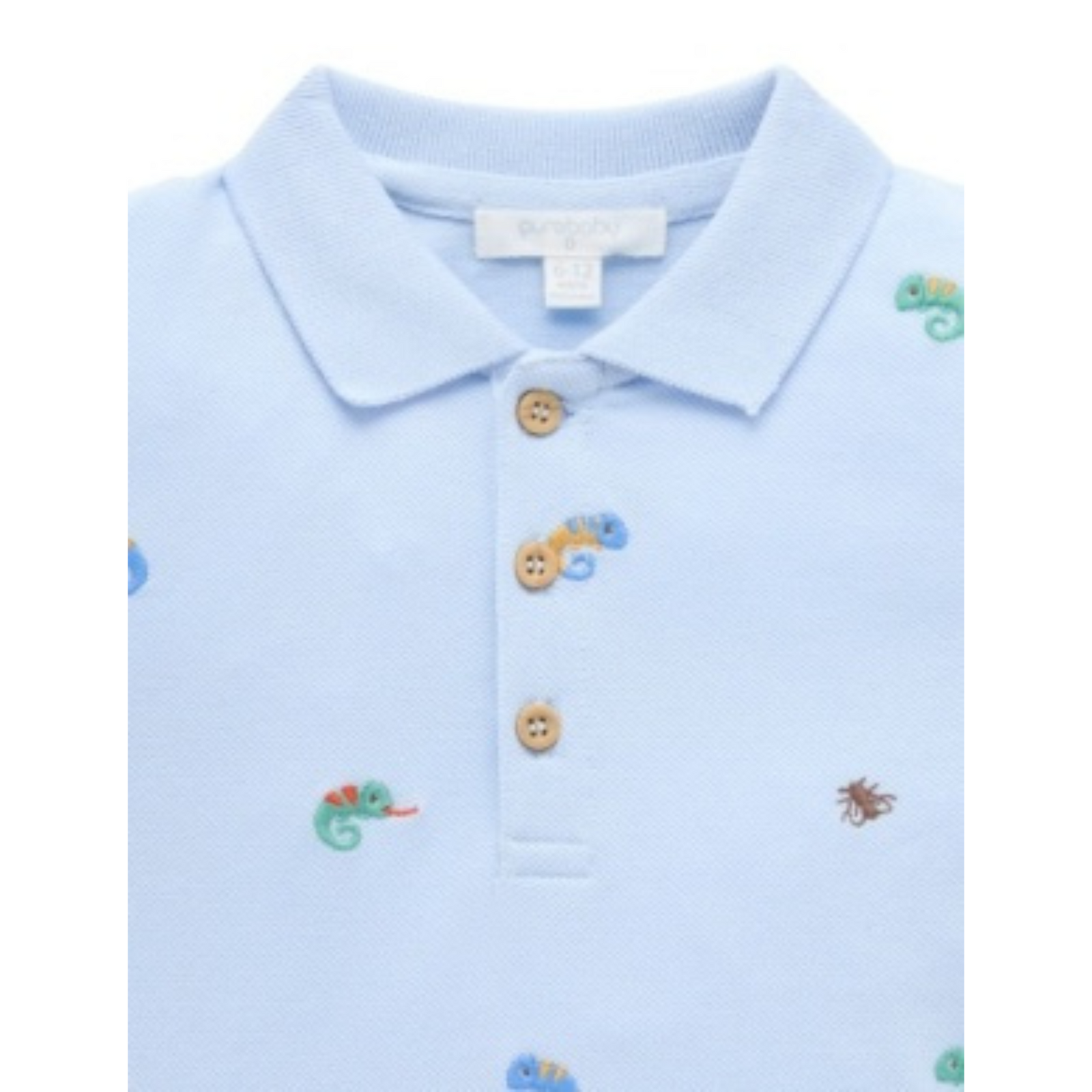 Purebaby Chamelon Polo - Chamelon Broderie