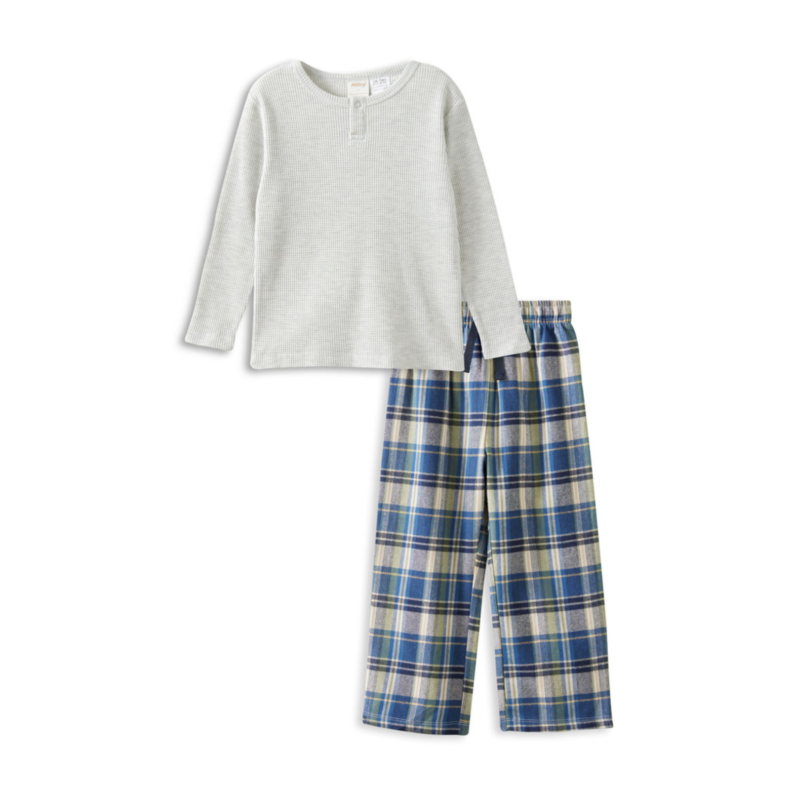 Milky Chester Check Pj's - Silver Marle / Check