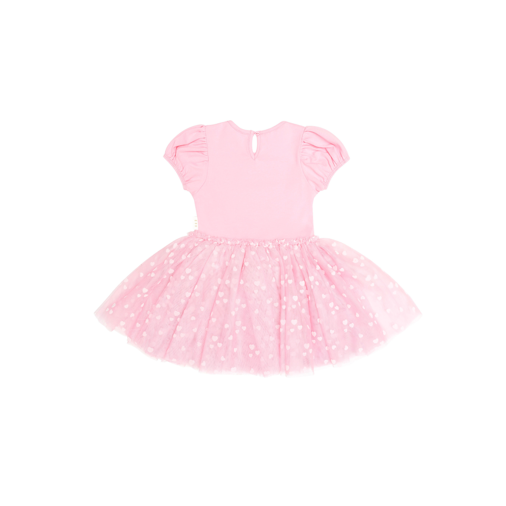 Huxbaby Magical Unicorn Puff Slv Tulle Dress - Strawberry Creme