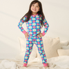 Hatley Checked Daisy Cotton Pajama Set - Blue Curacao