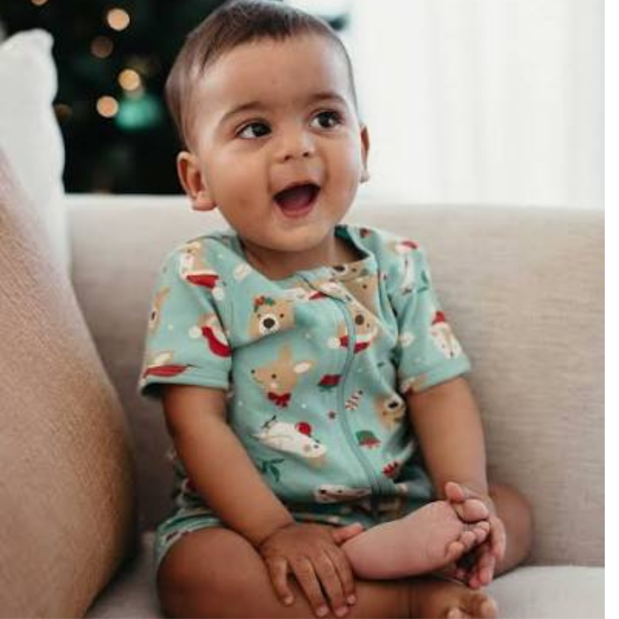 Purebaby Festive Friends Button Up PJ Set