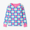 Hatley Checked Daisy Cotton Pajama Set - Blue Curacao