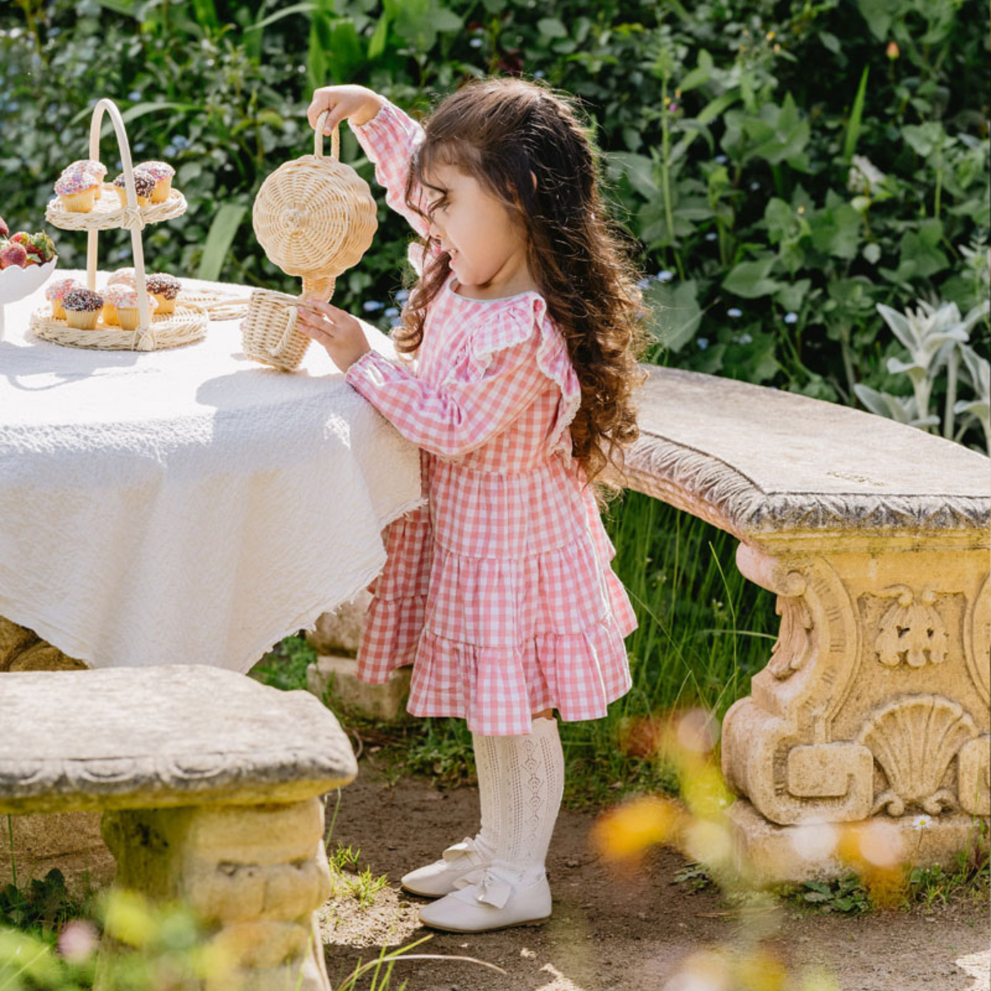 Bebe Lyla Gingham Dress - Coral Gingham